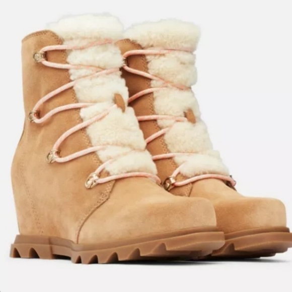 Women's Joan Of Arctic Wedge III SOREL Lace Cozy Bootie - Picture 15 of 16